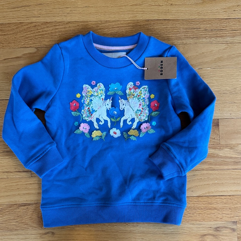Mini Boden Blue Pegasus Sweatshirt